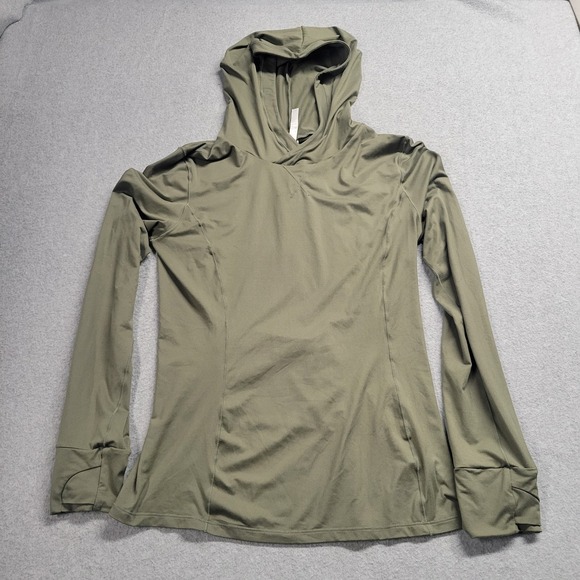 Fabletics Tops - Fabletics Long Sleeve Hoodie Women's Size Small Army Green Gym Running Yoga